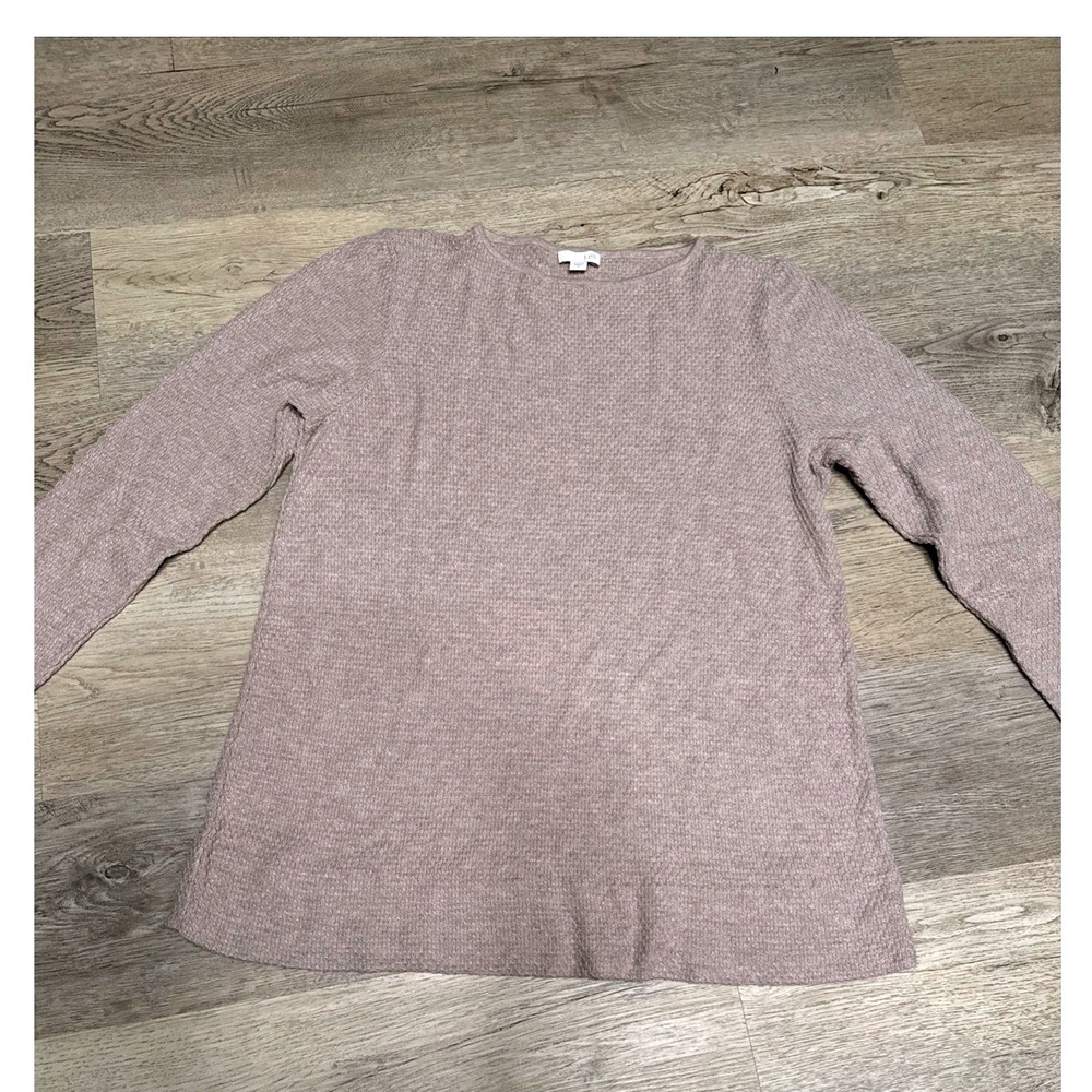 J Jill Textured Knit Sweater Pullover Long Sleeve Pink/gray M